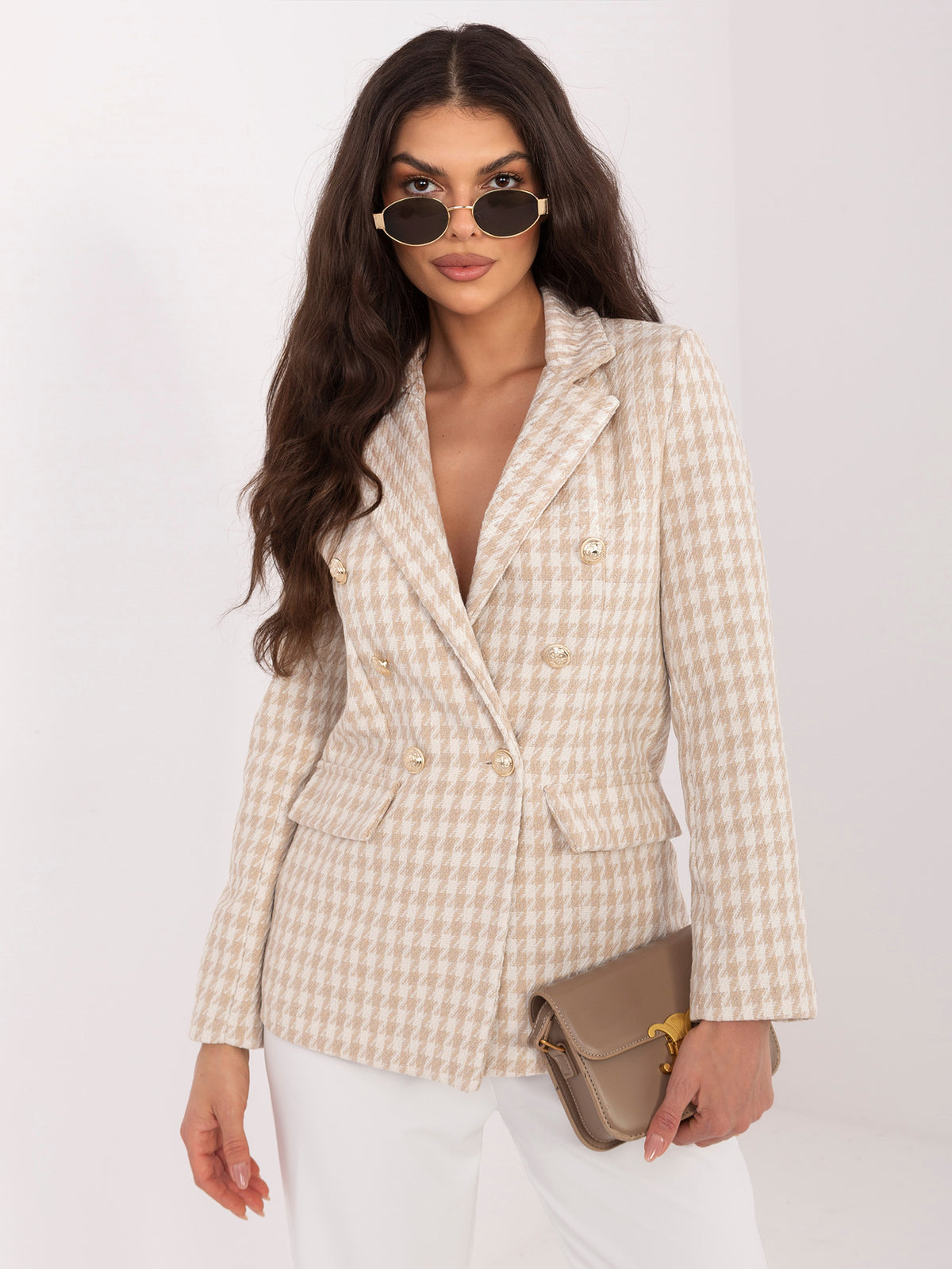 Elegancka marynarka w pepitkę