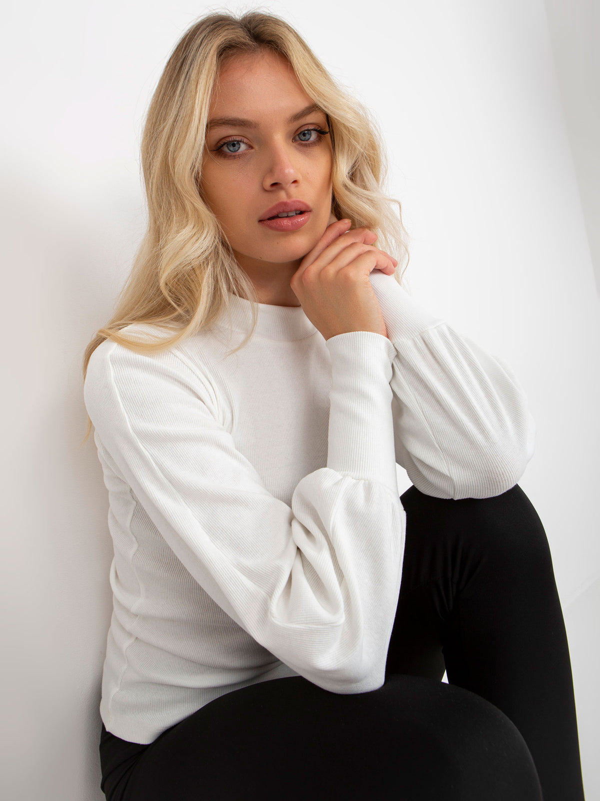 Biała bluzka w prążki Lauren