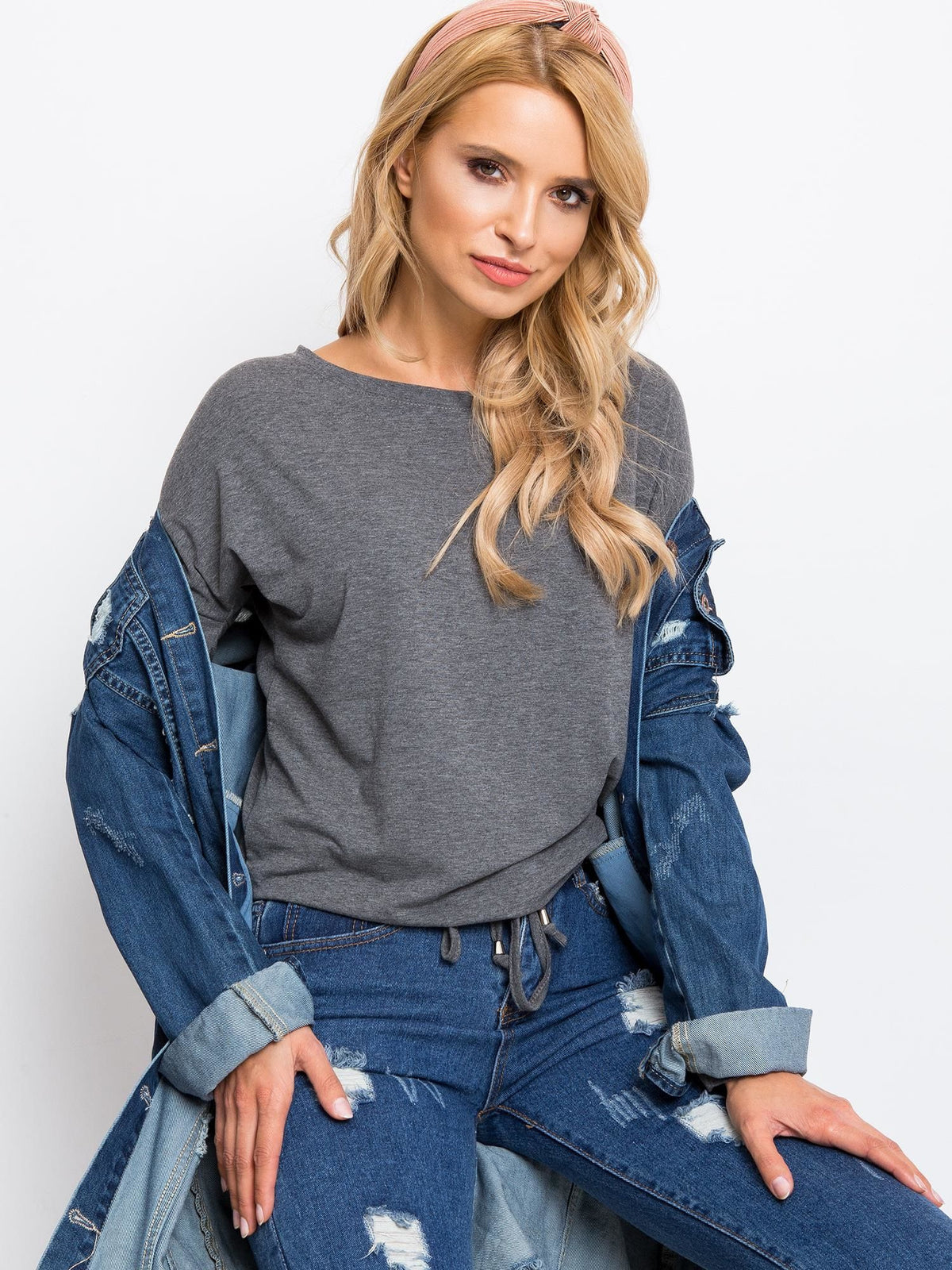 Ciemnoszara bluzka Carla