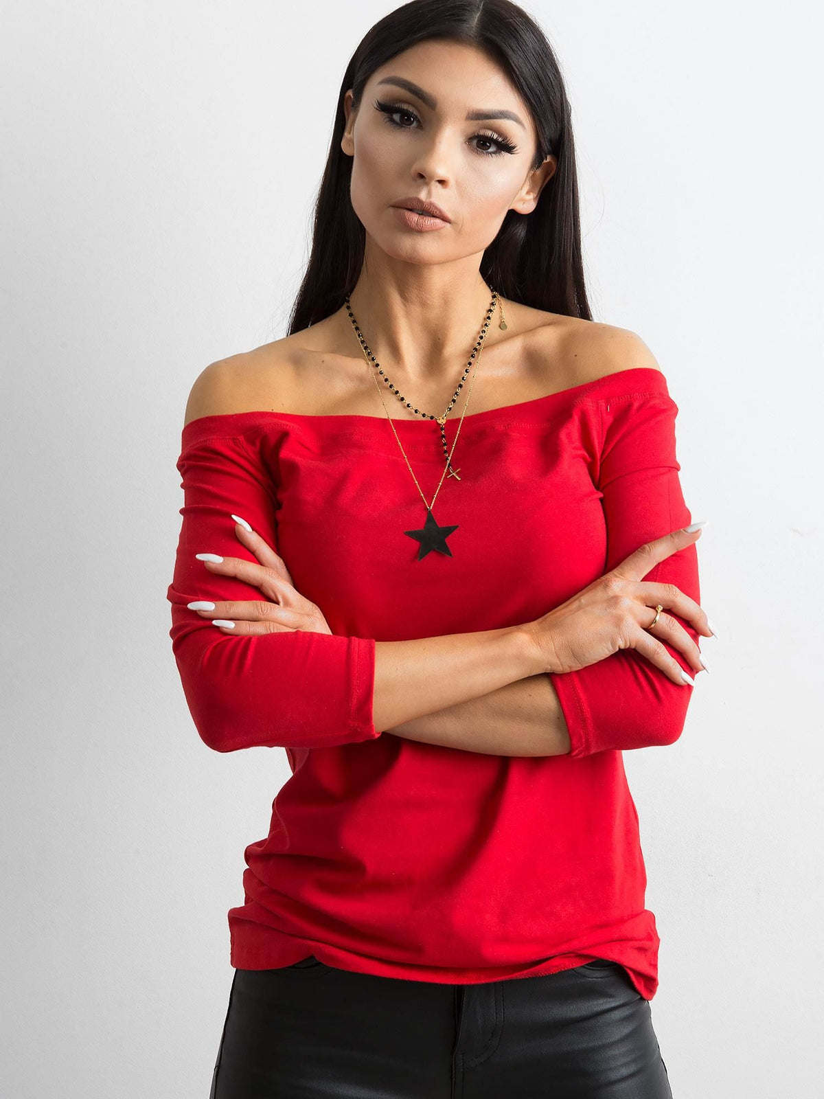 Czerwona bluzka hiszpanka basic Live