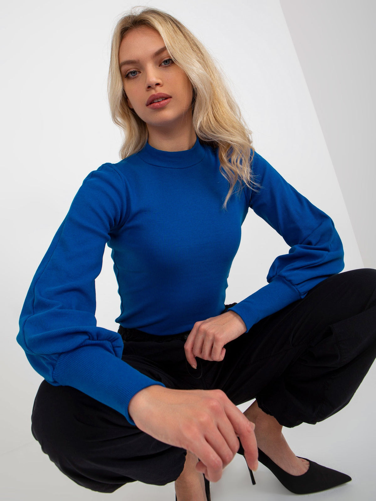 Kobaltowa bluzka w prążki Lauren